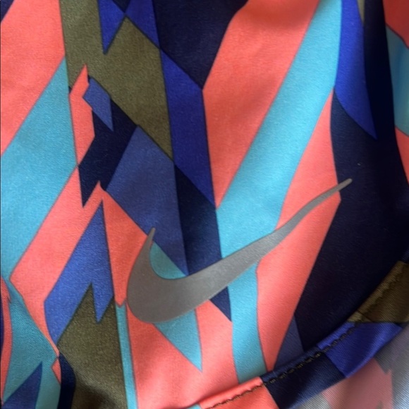 Nike Blue and Green Athletic Shorts with Elastic Waistband - Picture 2 of 12